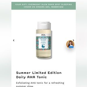 REN CLEAN SKINCARE SUMMER LIMITED EDITION DAILY AHA TONIC